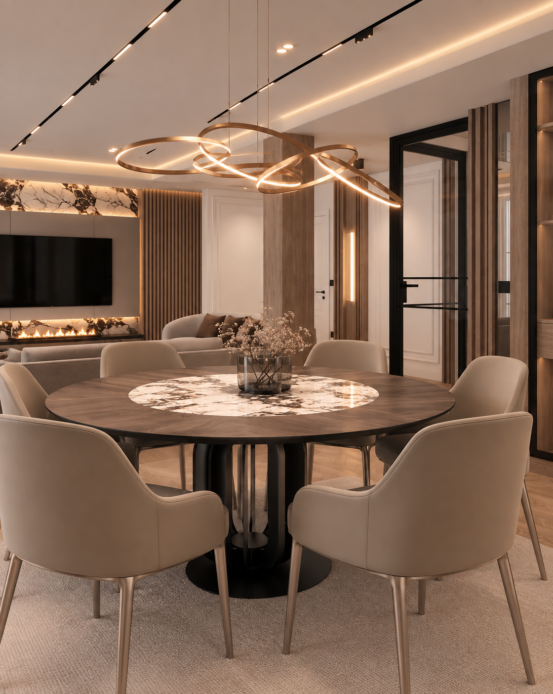 Apartment Interior 75 m² — Dark Warm Modern Gallery
